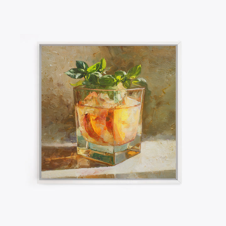 Iced Coffee Glass Framed Canvas Print, Coffee Shop Art, Kitchen Art, Cafe Decor, Fine Art, Cafe, Minimalist Wall Art, CSA-1x1-11