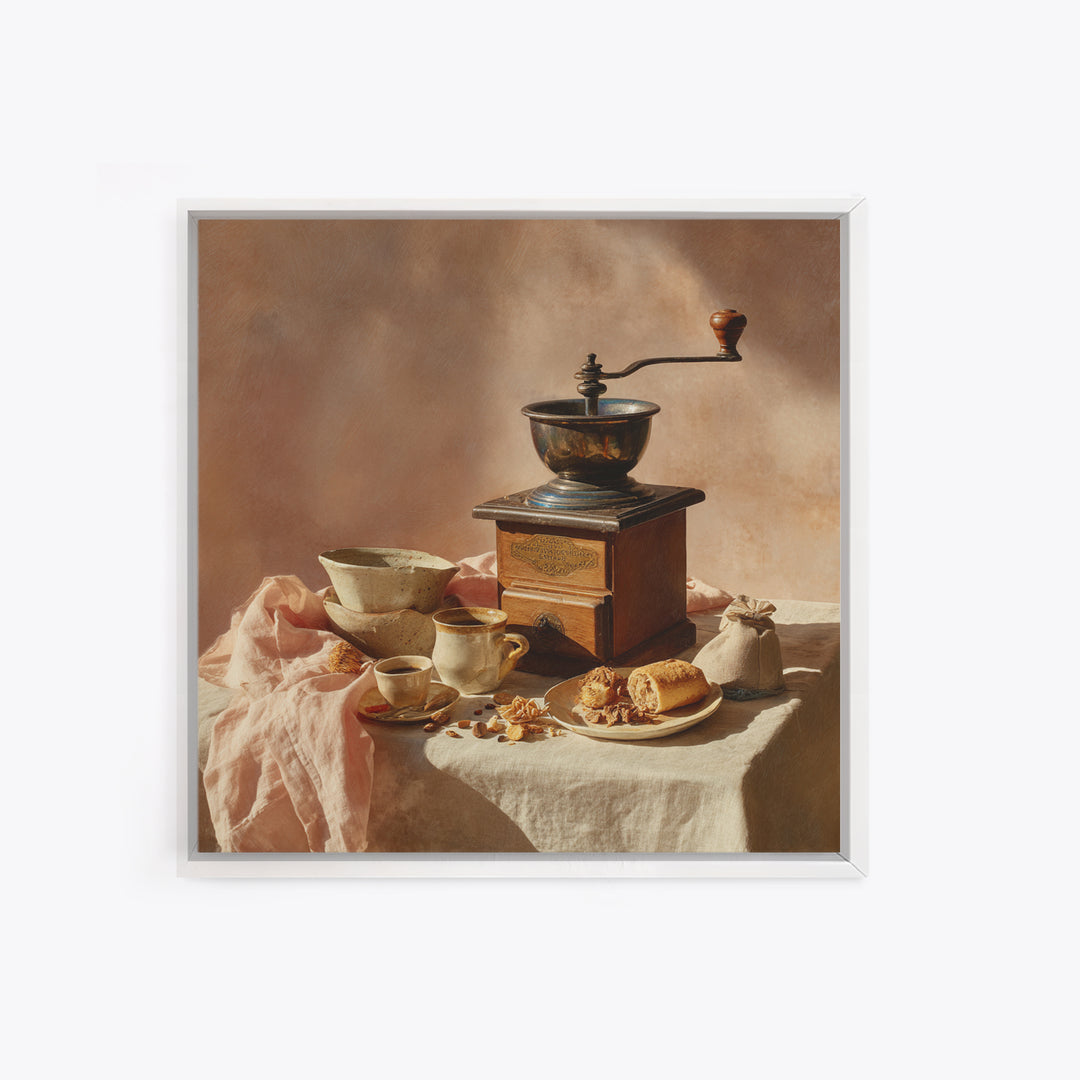 Coffee Grinder Antique Still Life Canvas Print, Coffee Shop Art, Bedroom Wall Art, Cafe Decor, Fine Art, Cafe, Modern Decor, CSA-1x1-60