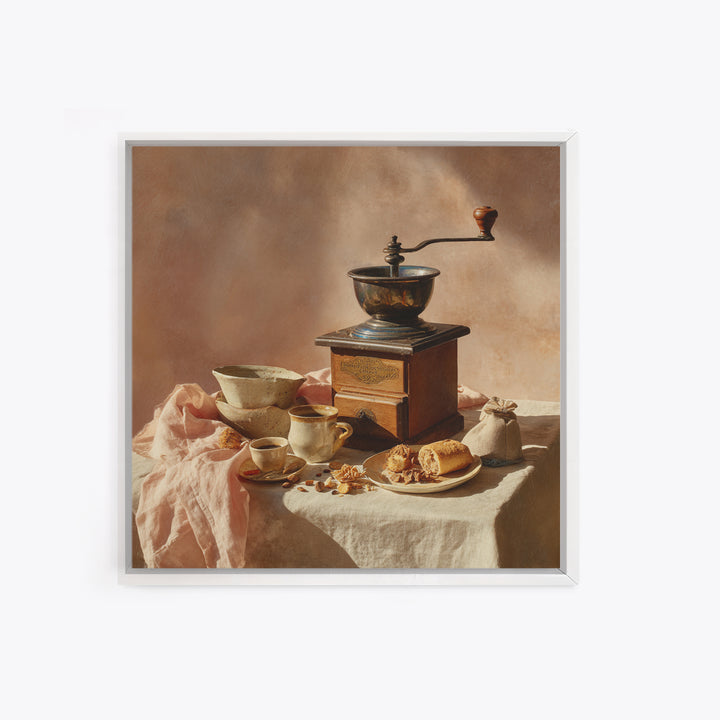 Coffee Grinder Antique Still Life Canvas Print, Coffee Shop Art, Bedroom Wall Art, Cafe Decor, Fine Art, Cafe, Modern Decor, CSA-1x1-60