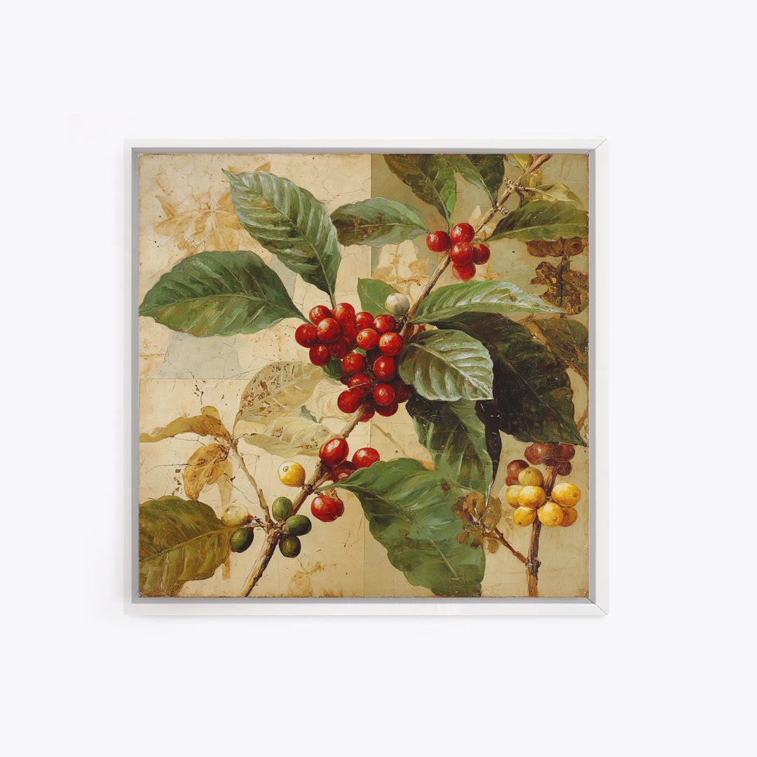 Coffee Farm Landscape Framed Canvas Print, Coffee Shop Art, Food Art, Cafe Decor, Fine Art, Cafe, Minimalist Decor, CSA-1x1-71