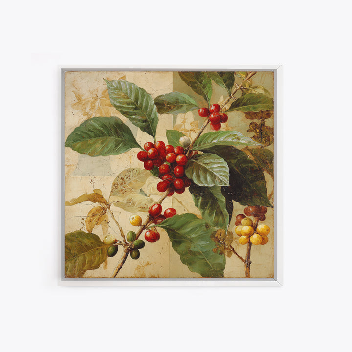 Coffee Farm Landscape Framed Canvas Print, Coffee Shop Art, Food Art, Cafe Decor, Fine Art, Cafe, Minimalist Decor, CSA-1x1-71