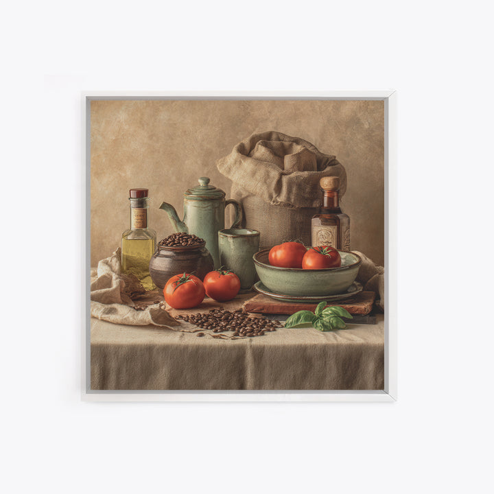 Coffee Beans and Burlap Sack Still Life Framed Canvas Print, Coffee Shop Art, Fine Art Print, Cafe Decor, Fine Art, Cafe, CSA-1x1-74