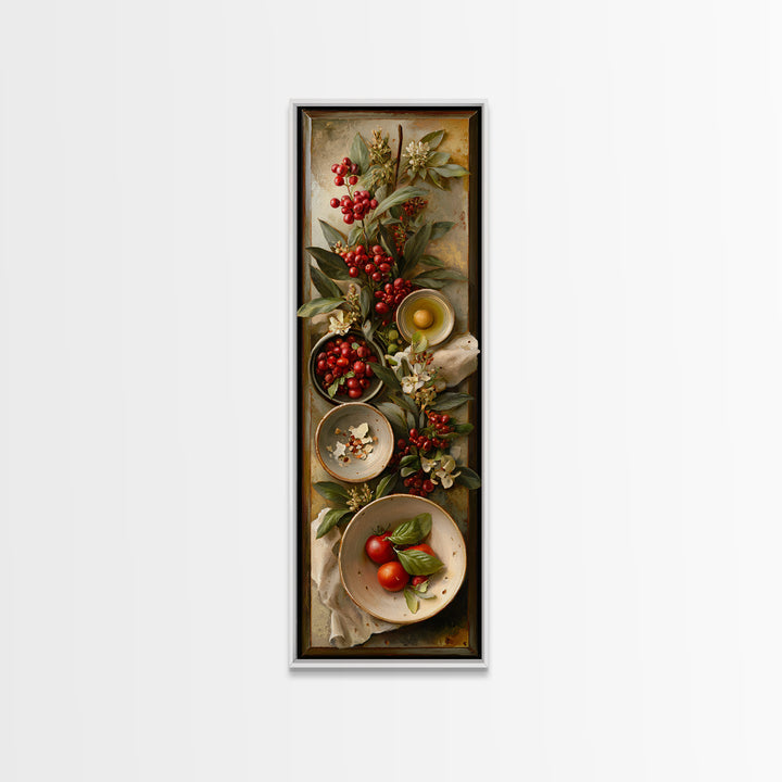 Botanical Coffee Plant Branch Canvas Print, Coffee Shop Art, Neutral Decor, Cafe Decor, Oil Painting, Cafe, Home Decor, CSA-1x3-18