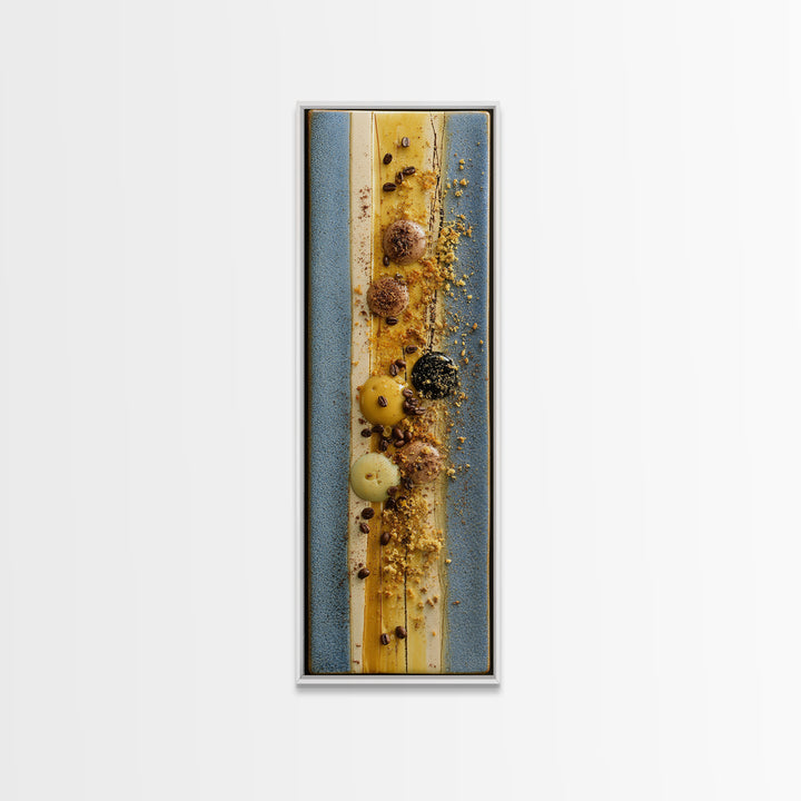 Roasted Beans Falling Through Dark Space Canvas Print, Coffee Shop Art, Dark Academia Decor, Cafe Decor, Fine Art, Cafe, CSA-1x3-56