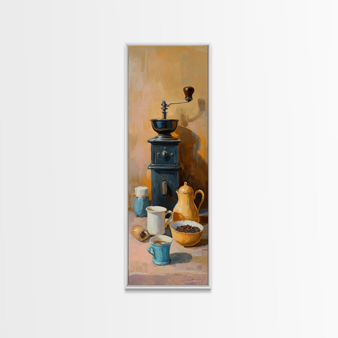 Coffee Grinder Antique Still Life Canvas Print, Coffee Shop Art, Bedroom Wall Art, Cafe Decor, Fine Art, Cafe, Modern Decor, CSA-1x3-72