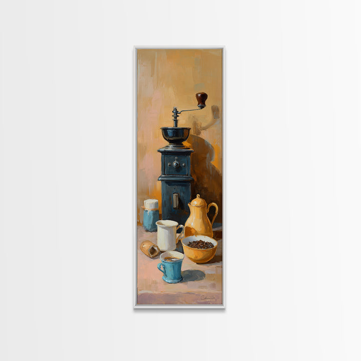 Coffee Grinder Antique Still Life Canvas Print, Coffee Shop Art, Bedroom Wall Art, Cafe Decor, Fine Art, Cafe, Modern Decor, CSA-1x3-72