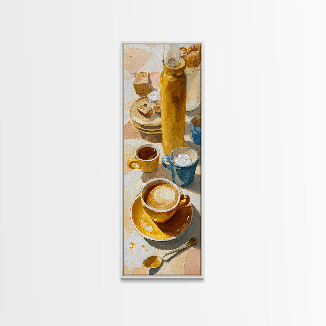 Minimal Line Art of a Cup and Canvas Print, Coffee Shop Art, Statement Artwork, Cafe Decor, Abstract Art, Cafe, Art Print, CSA-1x3-78
