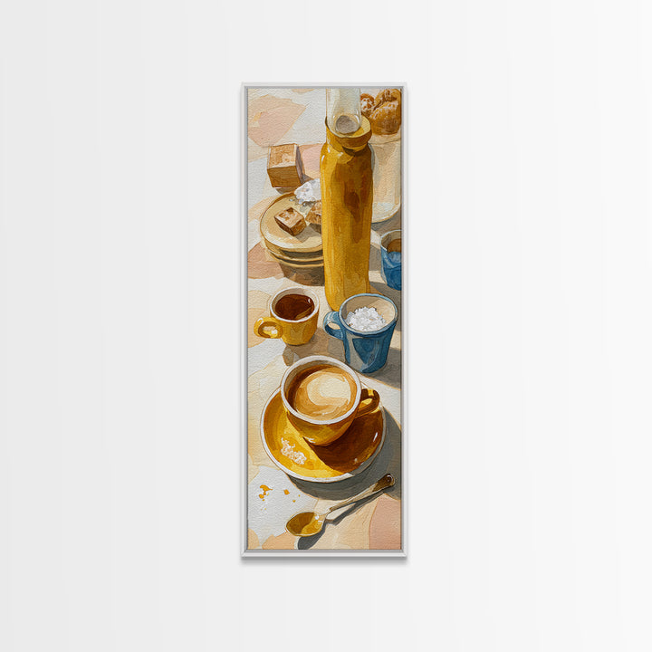 Minimal Line Art of a Cup and Canvas Print, Coffee Shop Art, Statement Artwork, Cafe Decor, Abstract Art, Cafe, Art Print, CSA-1x3-78