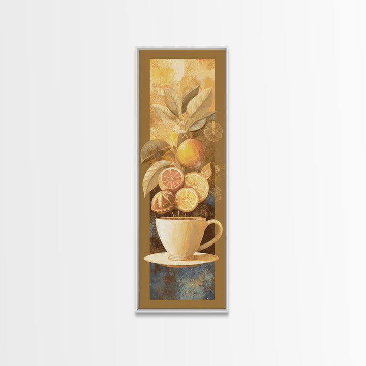Retro Cafe Poster Coffee Cup Graphic Framed Canvas Print, Coffee Shop Art, Boho Decor, Cafe Decor, Fine Art, Cafe, Printable, CSA-1x3-91