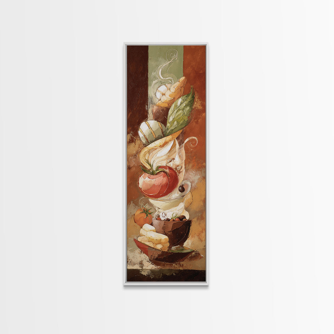 Abstract Brown and Cream Coffee Swirl Canvas Print, Coffee Shop Art, Printable Wall Art, Cafe Decor, Abstract Art, Cafe, CSA-1x3-93