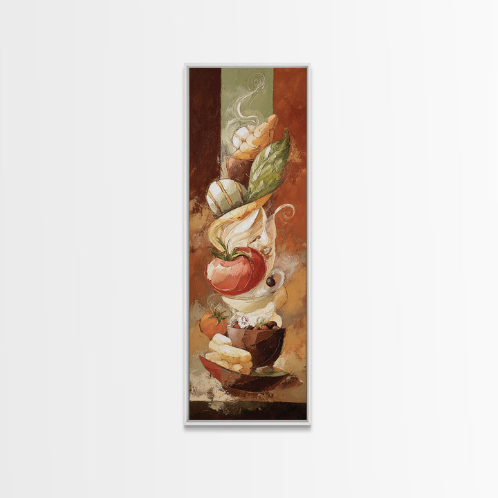Abstract Brown and Cream Coffee Swirl Canvas Print, Coffee Shop Art, Printable Wall Art, Cafe Decor, Abstract Art, Cafe, CSA-1x3-93