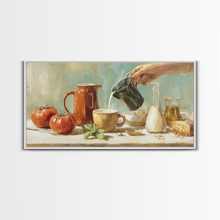 Barista Hands Pouring Milk into Espresso Canvas Print, Coffee Shop Art, Printable Wall Art, Cafe Decor, Fine Art, Cafe, CSA-2x1-17