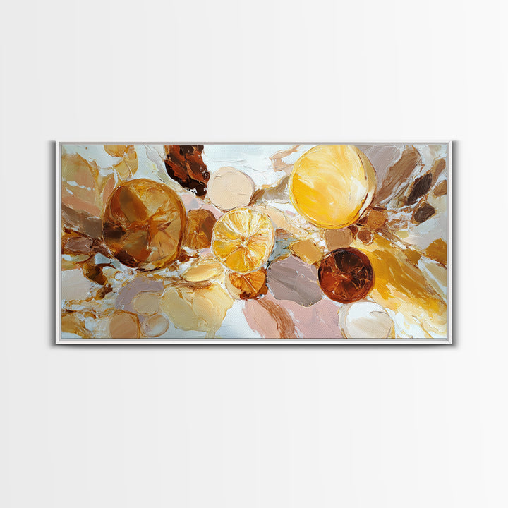 Abstract Brown and Cream Coffee Swirl Framed Canvas Print, Coffee Shop Art, Kitchen Decor, Cafe Decor, Abstract Art, Cafe, CSA-2x1-29