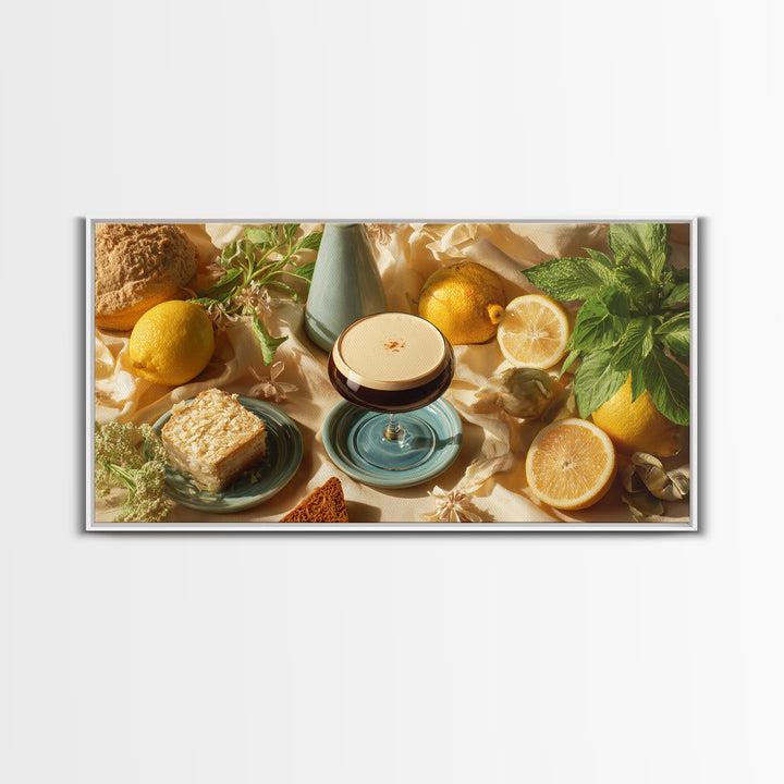 Espresso Martini Coffee Cocktail Still Life Framed Canvas Print, Coffee Shop Art, Printable, Cafe Decor, Fine Art, Cafe, CSA-2x1-37