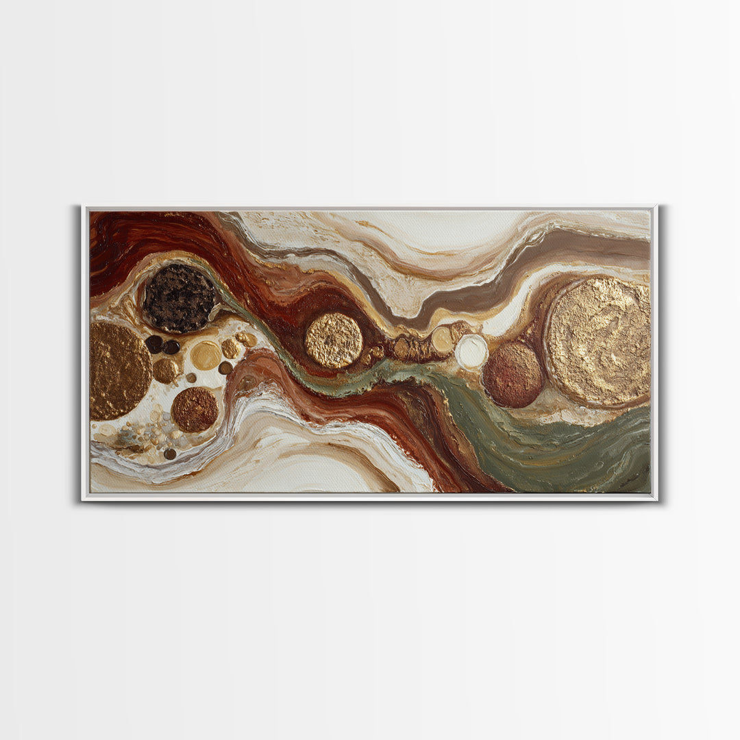 Abstract Brown and Cream Coffee Swirl Canvas Print, Coffee Shop Art, Kitchen Gift, Cafe Decor, Abstract Art, Cafe, Coffee Art, CSA-2x1-77