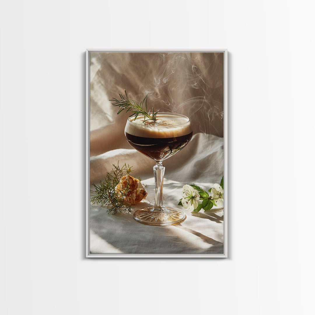 Espresso Martini Coffee Cocktail Still Life Framed Canvas Print, Coffee Shop Art, Canvas Wall Art, Cafe Decor, Fine Art, Cafe, CSA-2x3-1