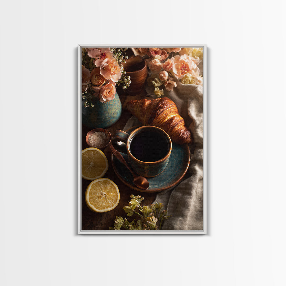Moody Dark Roast Still Life Canvas Print, Coffee Shop Art, Gallery Decor, Cafe Decor, Fine Art, Cafe, Wall Art, Home Decor, CSA-2x3-16