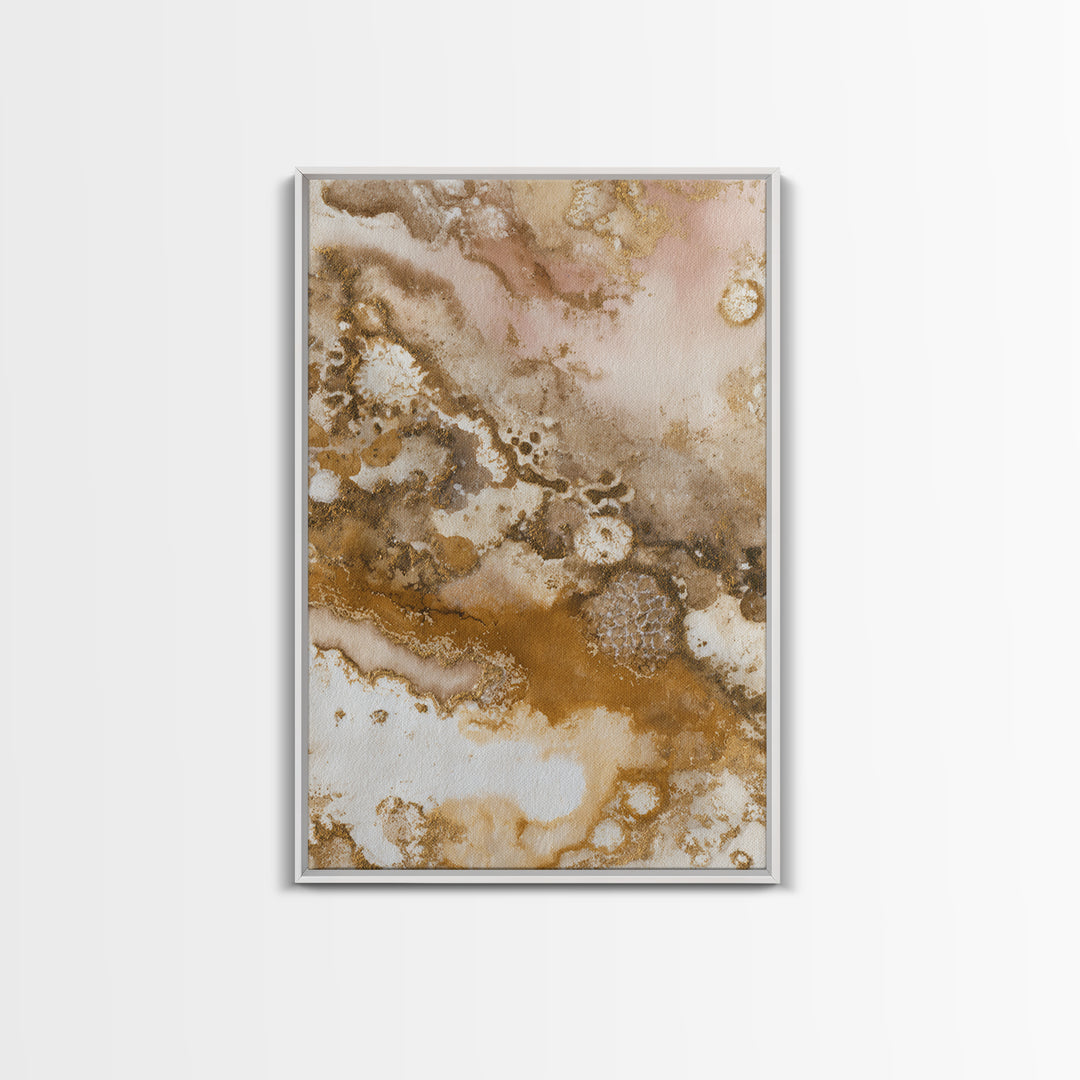 Abstract Brown and Cream Coffee Swirl Framed Canvas Print, Coffee Shop Art, Printable Art, Cafe Decor, Fine Art, Cafe, CSA-2x3-17