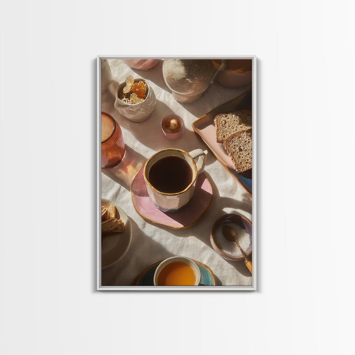 Mid Century Coffee Pot Canvas Print, Coffee Shop Art, Art Print, Cafe Decor, Cafe, Dark Academia Decor, Dopamine Decor, CSA-2x3-54