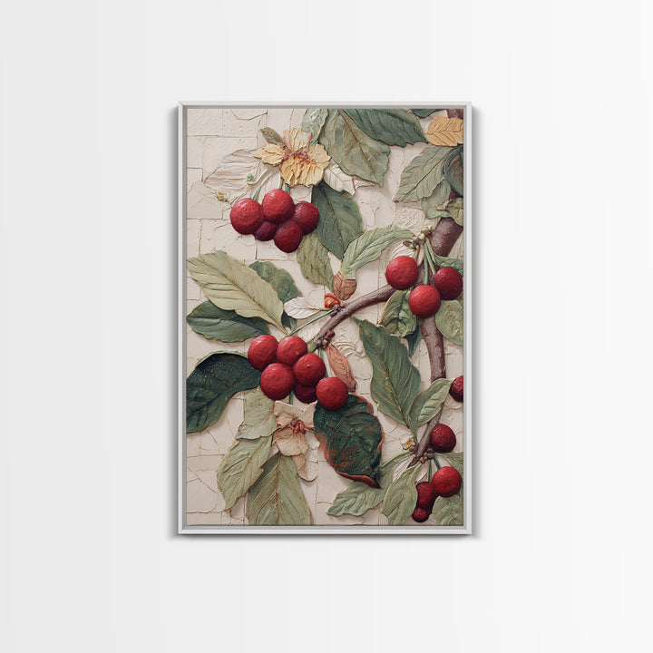 Coffee Farm Landscape Framed Canvas Print, Coffee Shop Art, Canvas Wall Art, Cafe Decor, Oil Painting, Cafe, Bedroom Wall Art, CSA-2x3-55