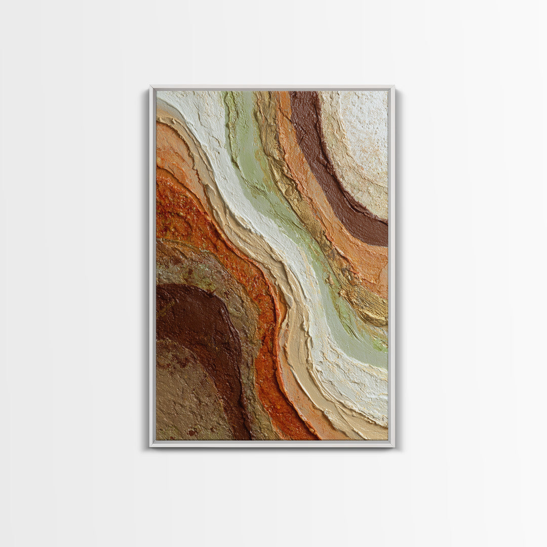 Abstract Brown and Cream Coffee Swirl Canvas Print, Coffee Shop Art, Dopamine Decor, Cafe Decor, Cafe, Coffee Wall Art, CSA-2x3-65