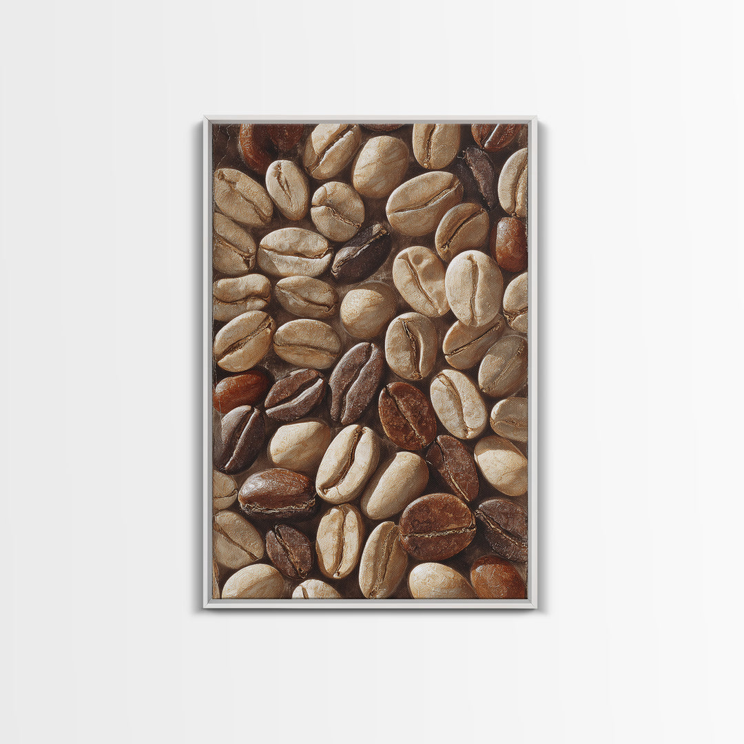 Coffee Bean Pattern Canvas Print, Coffee Shop Art, Dopamine Decor, Cafe Decor, Fine Art, Cafe, Coffee Wall Art, Gallery Decor, CSA-2x3-71
