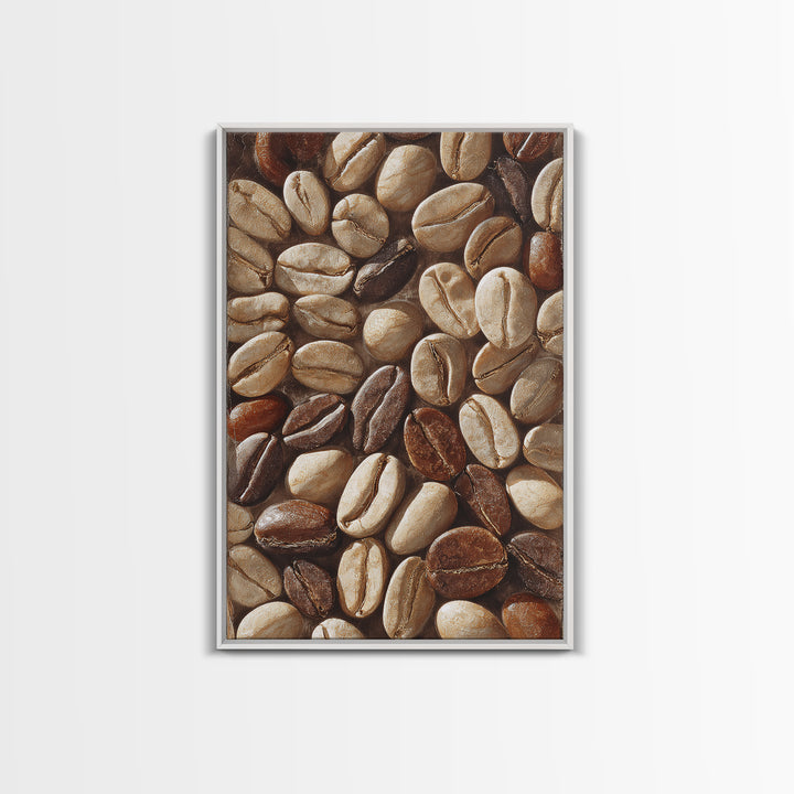 Coffee Bean Pattern Canvas Print, Coffee Shop Art, Dopamine Decor, Cafe Decor, Fine Art, Cafe, Coffee Wall Art, Gallery Decor, CSA-2x3-71