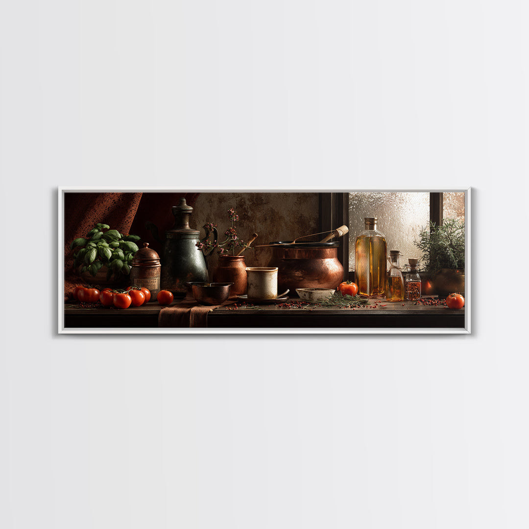 Moody Dark Roast Still Life Canvas Print, Coffee Shop Art, Food Art, Cafe Decor, Fine Art, Cafe, Minimalist Decor, CSA-3x1-24
