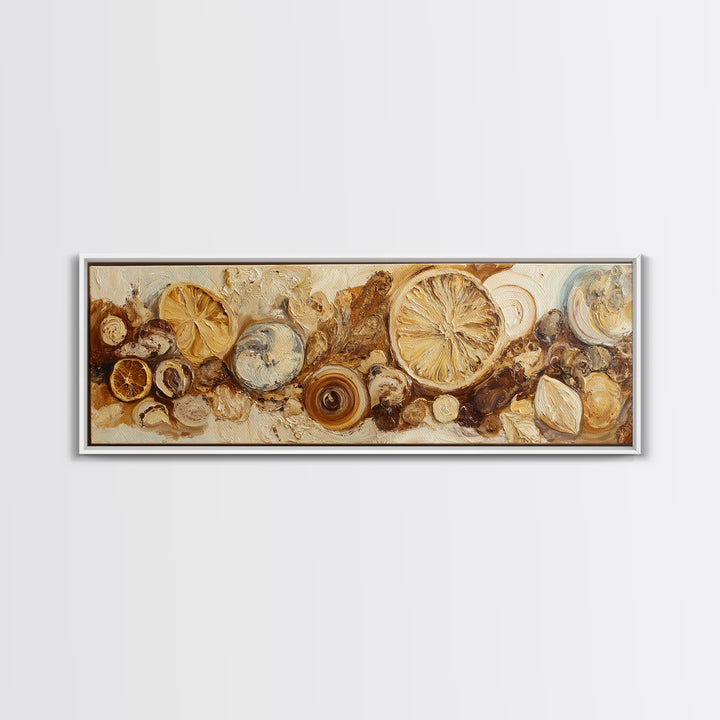 Abstract Brown and Cream Coffee Swirl Canvas Print, Coffee Shop Art, Minimalist Wall Art, Cafe Decor, Fine Art, Cafe, CSA-3x1-25