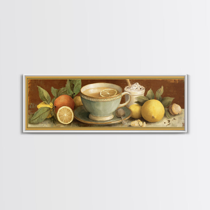 Retro Cafe Poster Coffee Cup Graphic Framed Canvas Print, Coffee Shop Art, Digital Wall Art, Cafe Decor, Fine Art, Cafe, CSA-3x1-47
