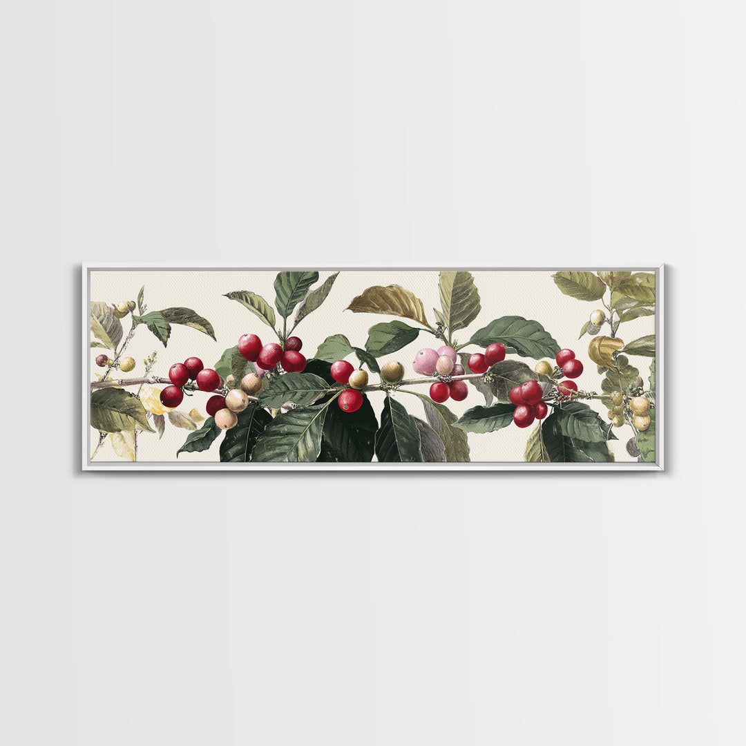 Coffee Farm Landscape Framed Canvas Print, Coffee Shop Art, Contemporary Art, Cafe Decor, Fine Art, Cafe, Printable Art, CSA-3x1-63