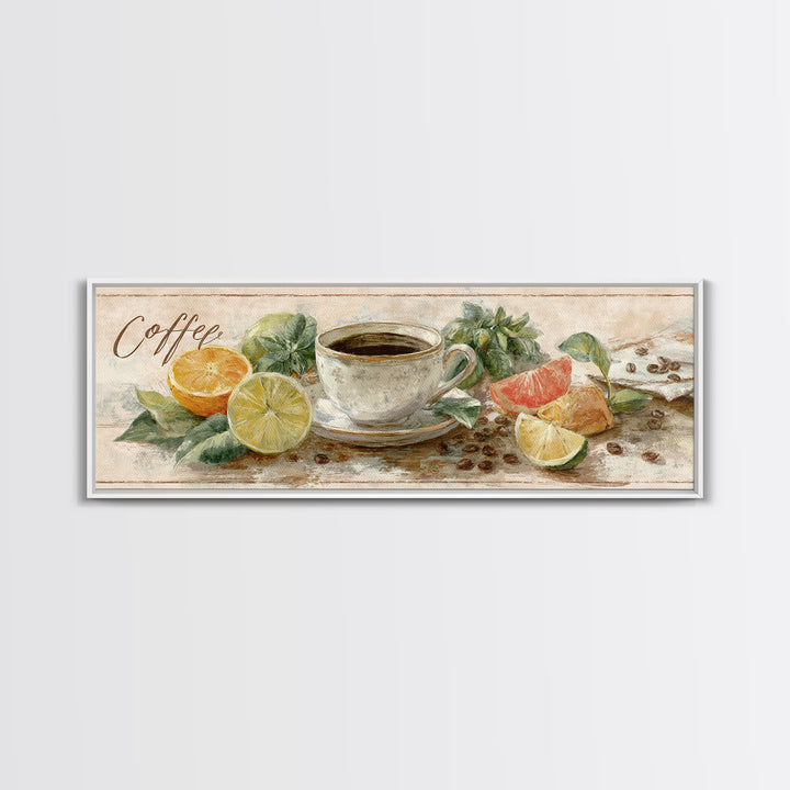Retro Cafe Poster Coffee Cup Graphic Canvas Print, Coffee Shop Art, Digital Wall Art, Cafe Decor, Cafe, Bedroom Wall Art, CSA-3x1-95