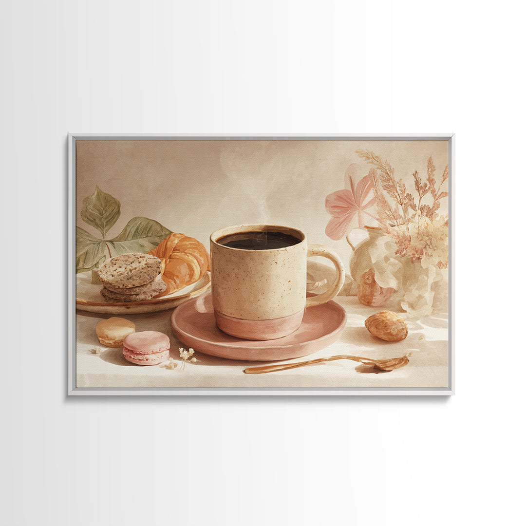 Retro Cafe Poster Coffee Cup Graphic Canvas Print, Coffee Shop Art, Modern Decor, Cafe Decor, Fine Art, Cafe, Wall Decor, CSA-3x2-11