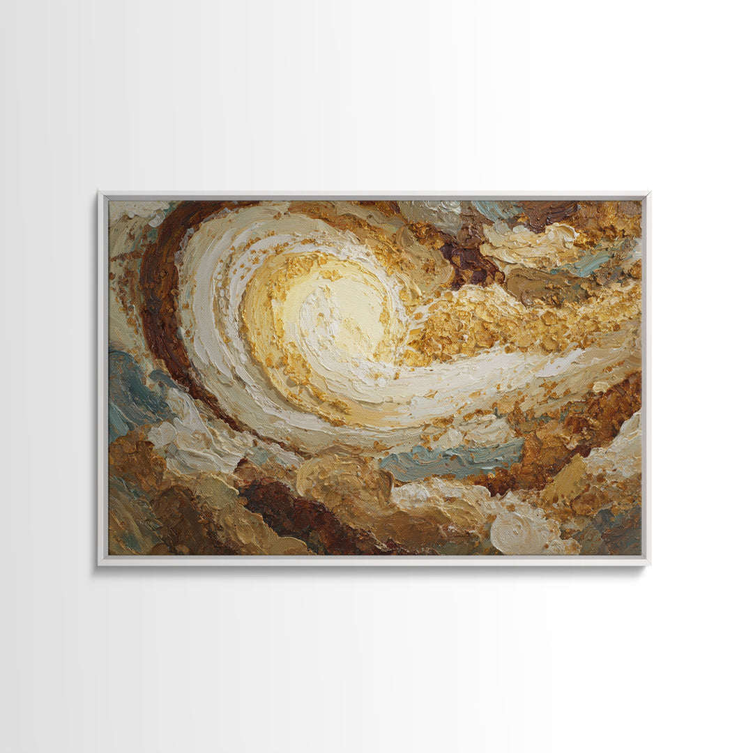 Abstract Brown and Cream Coffee Swirl Framed Canvas Print, Coffee Shop Art, Gothic Wall Art, Cafe Decor, Abstract Art, Cafe, CSA-3x2-13
