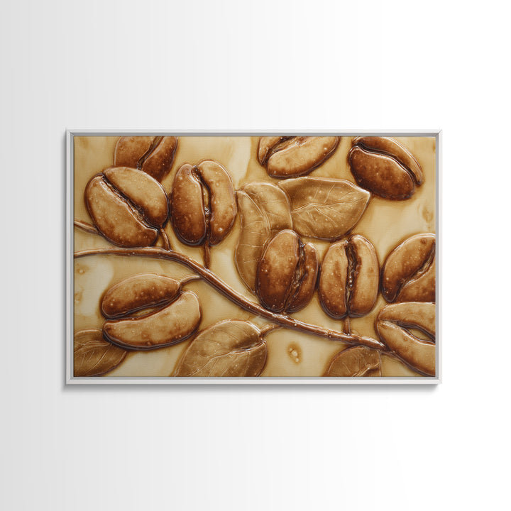 Coffee Bean Pattern Framed Canvas Print, Coffee Shop Art, Statement Artwork, Cafe Decor, Fine Art, Cafe, Art Print, Printable, CSA-3x2-19