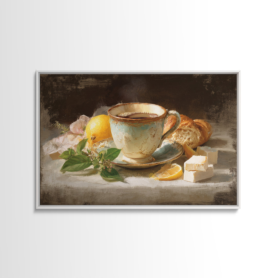 Retro Cafe Poster Coffee Cup Graphic Framed Canvas Print, Coffee Shop Art, Room Decor, Cafe Decor, Cafe, Canvas Wall Art, CSA-3x2-35