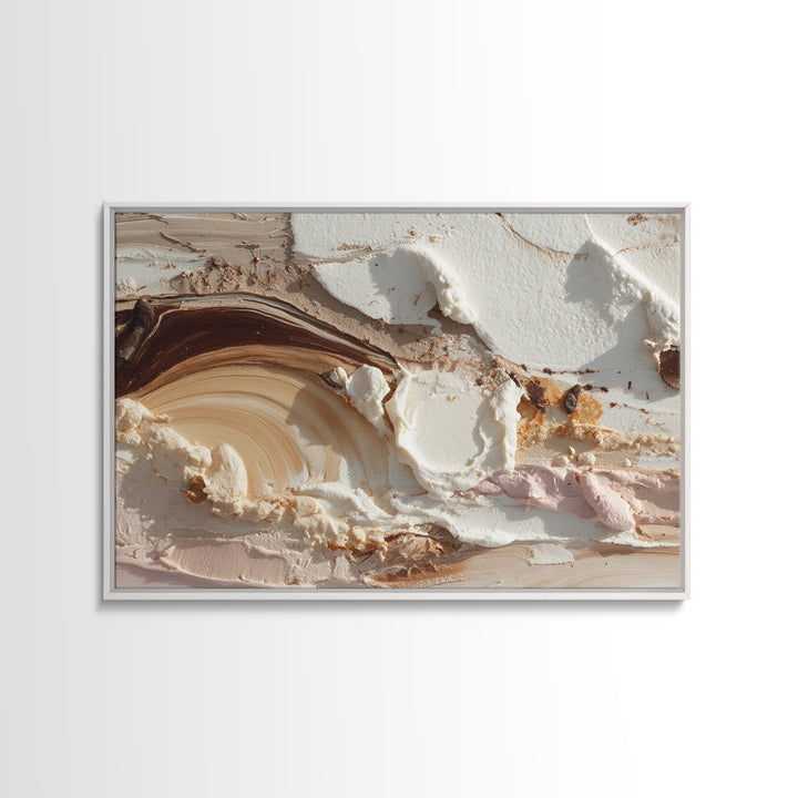 Abstract Brown and Cream Coffee Swirl Canvas Print, Coffee Shop Art, Whimsical Art, Cafe Decor, Abstract Art, Cafe, CSA-3x2-61