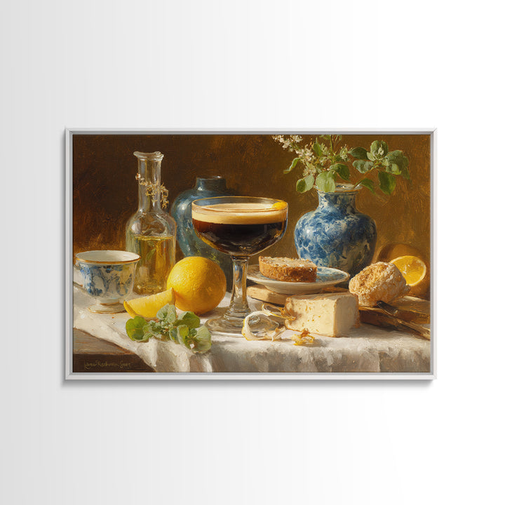 Espresso Martini Coffee Cocktail Still Life Framed Canvas Print, Coffee Shop Art, Gallery Decor, Cafe Decor, Fine Art, Cafe, CSA-3x2-69