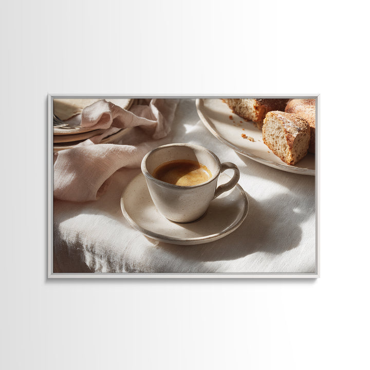 Minimal Line Art of a Cup and Framed Canvas Print, Coffee Shop Art, Bedroom Wall Art, Cafe Decor, Abstract Art, Cafe, CSA-3x2-70