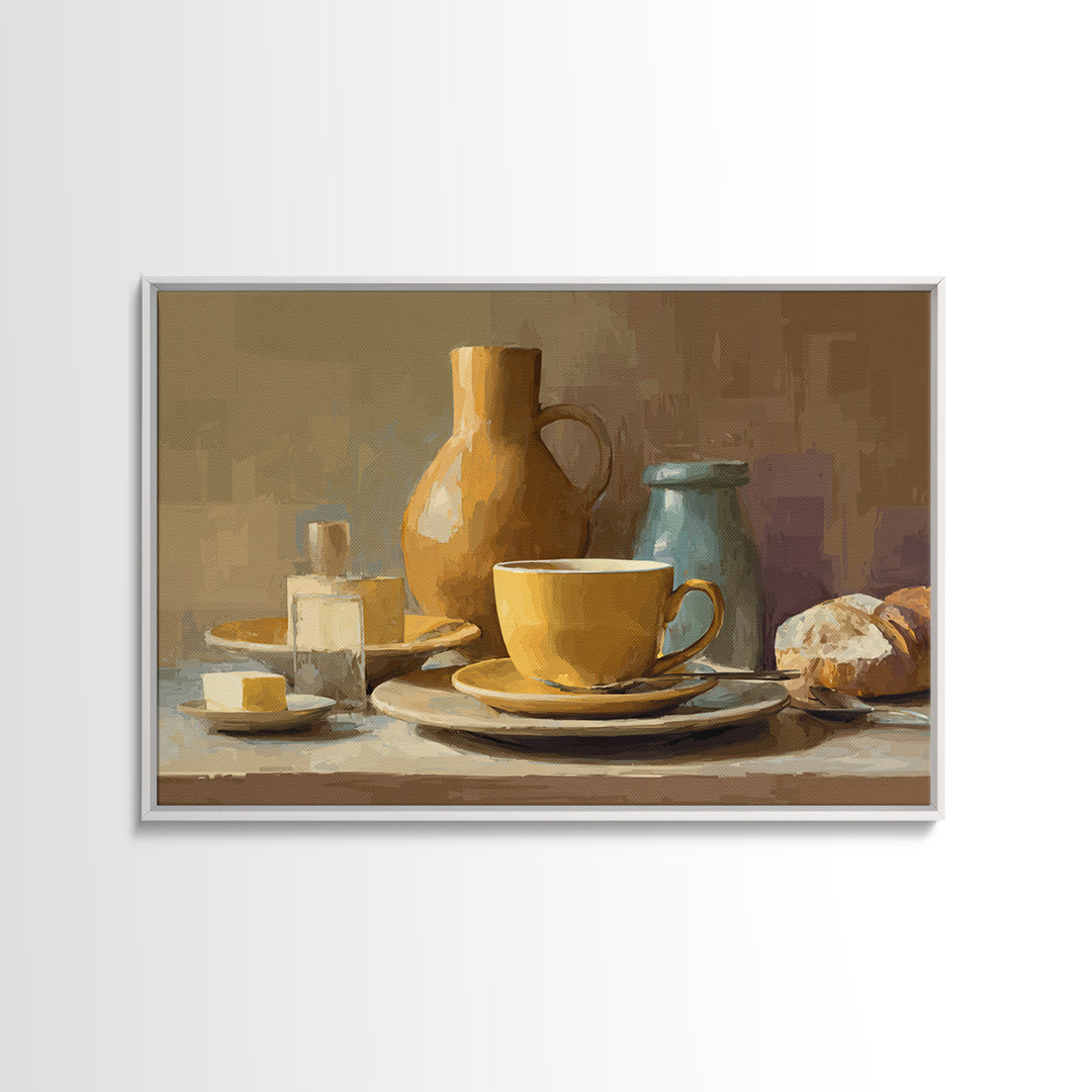 Minimal Line Art of a Cup and Canvas Print, Coffee Shop Art, Minimalist Wall Art, Cafe Decor, Fine Art, Cafe, Room Decor, CSA-3x2-94