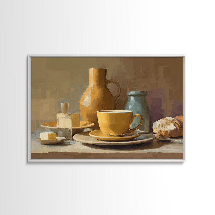 Minimal Line Art of a Cup and Canvas Print, Coffee Shop Art, Minimalist Wall Art, Cafe Decor, Fine Art, Cafe, Room Decor, CSA-3x2-94