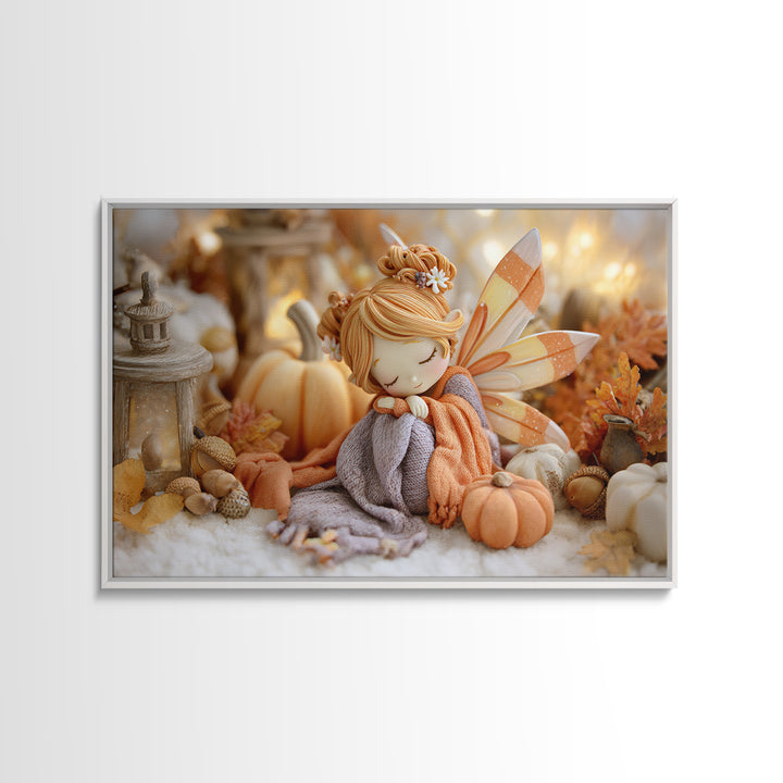 The Candy Corn Fairy, Cute Halloween Wall Art, Landscape Wall Art, Canvas Print, Halloween Kids Decor, Whimsical Wall Art, Horror Wall Art