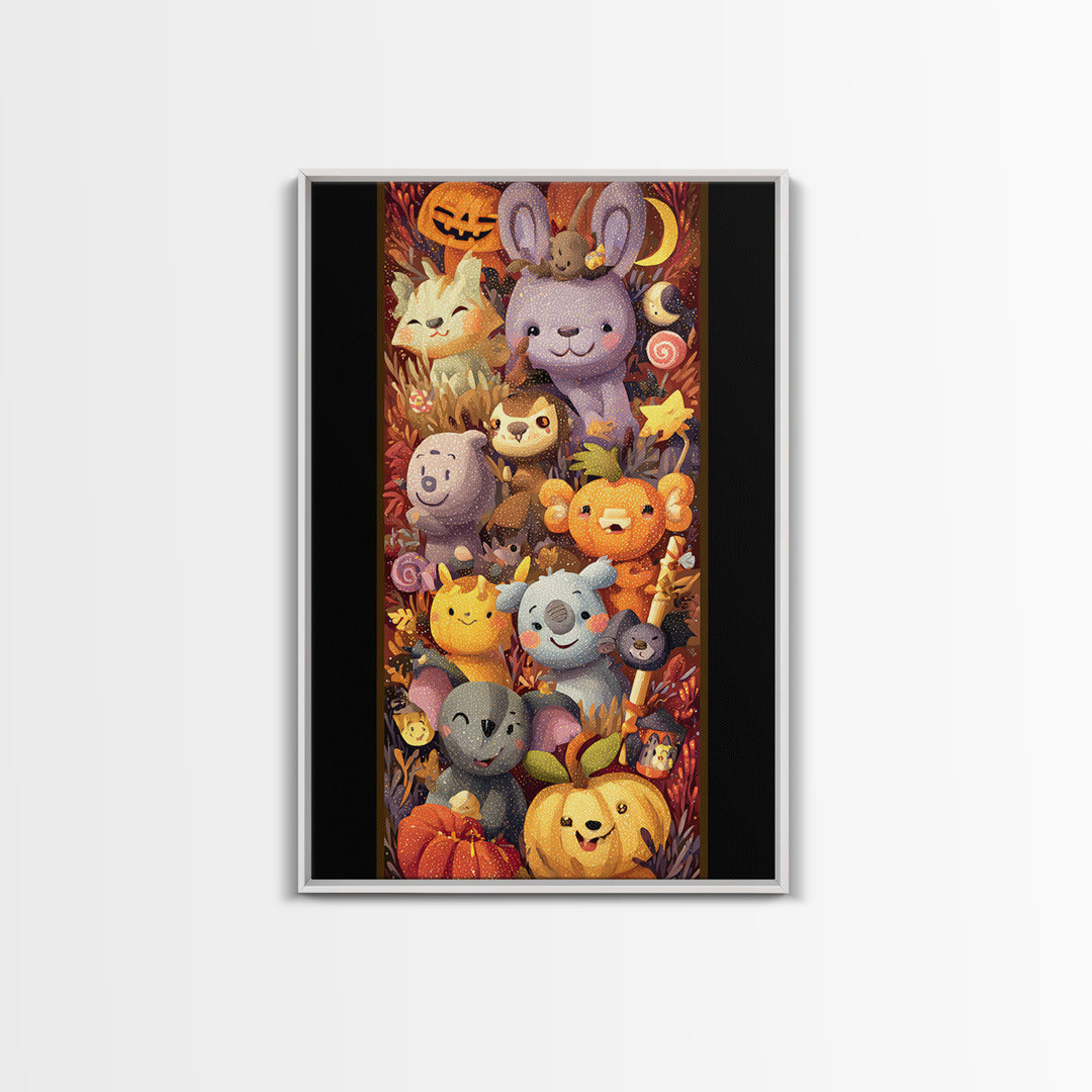 The Costume-Changing Wand, Plush Halloween Art, Vertical Wall Art, Canvas Print, Cute Halloween Wall Art