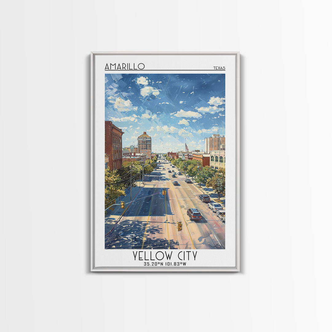 Amarillo Travel Poster, Framed Canvas Print, City Travel Poster, Travel Wall Art, Wall Art, Travel Prints, Home Decor, City Wall Art
