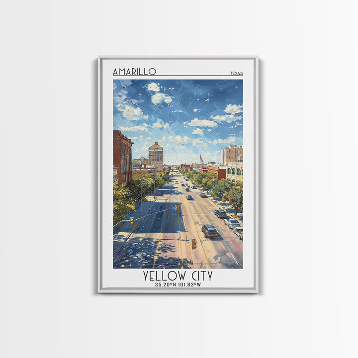 Amarillo Travel Poster, Framed Canvas Print, City Travel Poster, Travel Wall Art, Wall Art, Travel Prints, Home Decor, City Wall Art