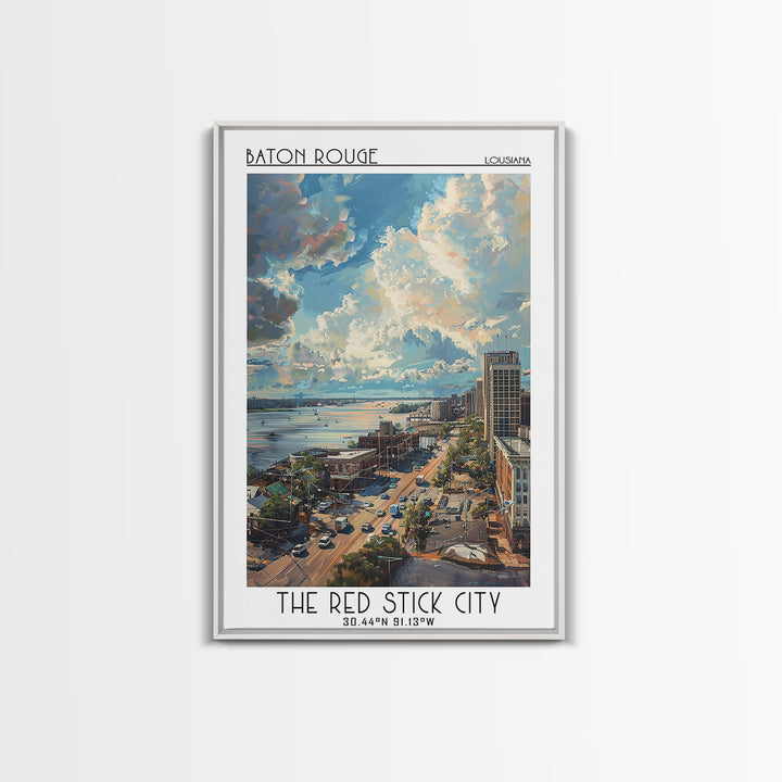 Baton Rouge Travel Poster, Canvas Print, City Travel Poster, Vintage City Poster, Wall Art, Vintage Posters, Art Print, Poster Print