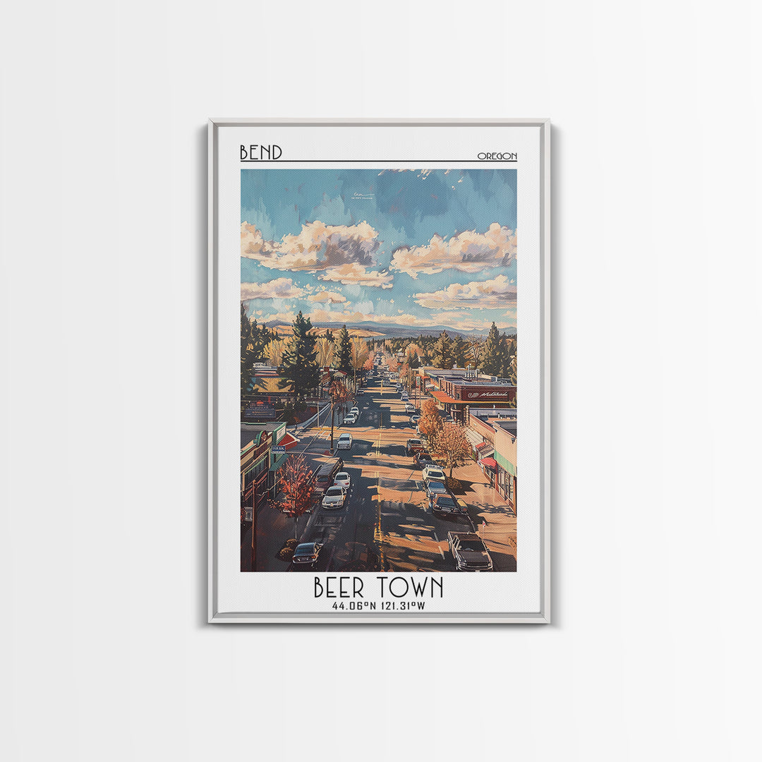 Bend Travel Poster, Canvas Print, Retro Wall Art, Travel Print, Fine Art Print, Vintage Travel, Travel Art Print, Vintage Travel Art