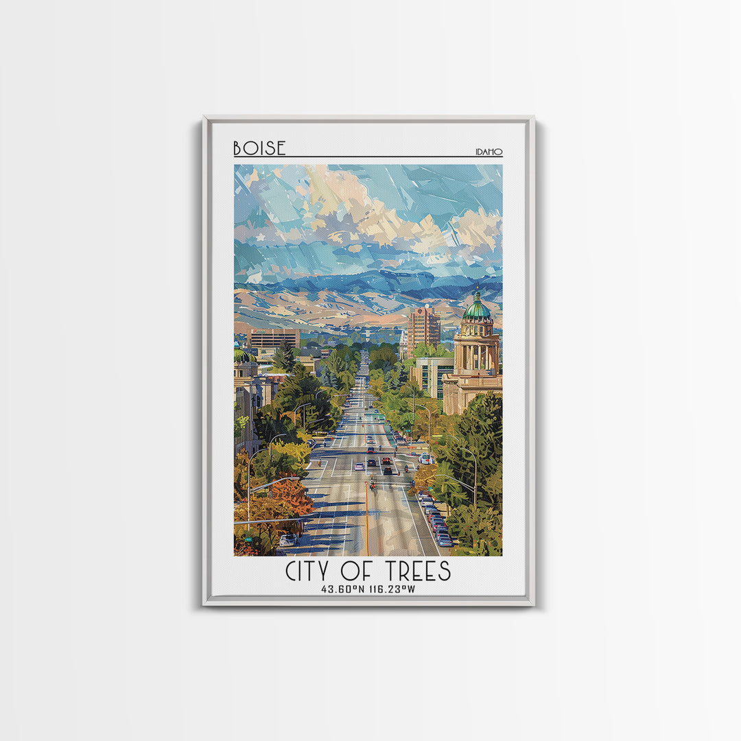 Boise Travel Poster, Canvas Print, Retro Wall Art, Travel Print, Gallery Wall Set, Art Print, Fine Art Print, Wall Art, Travel Decor
