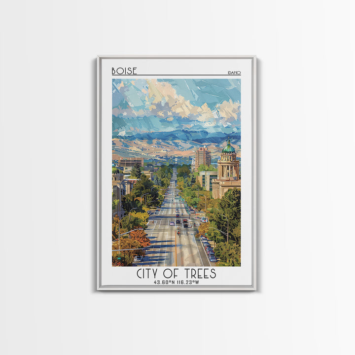 Boise Travel Poster, Canvas Print, Retro Wall Art, Travel Print, Gallery Wall Set, Art Print, Fine Art Print, Wall Art, Travel Decor