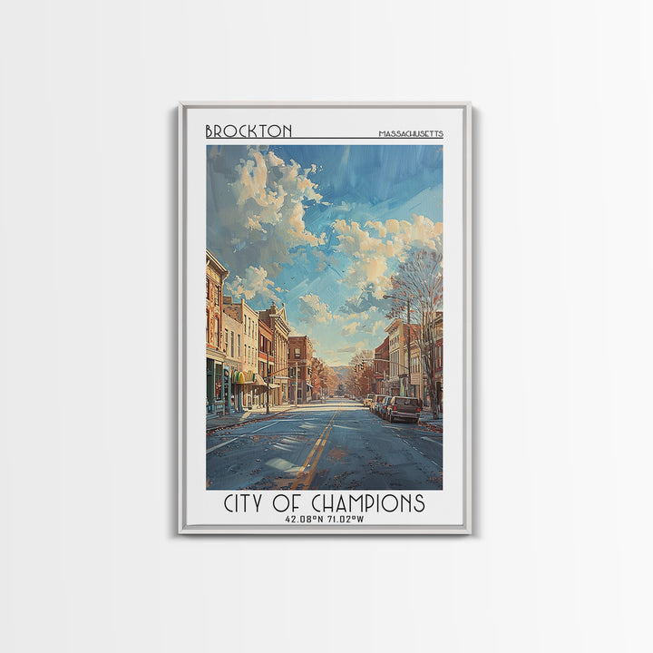 Brockton Travel Poster, Canvas Print, Poster Print, Travel Wall Art, Wanderlust Gift, Wall Art, Travel Posters, Mid Century Wall Art
